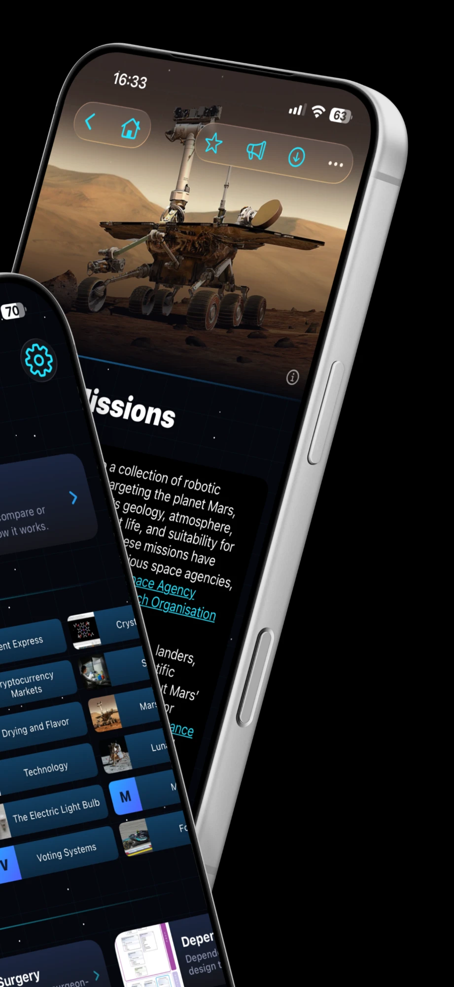 A topic page: Mars missions